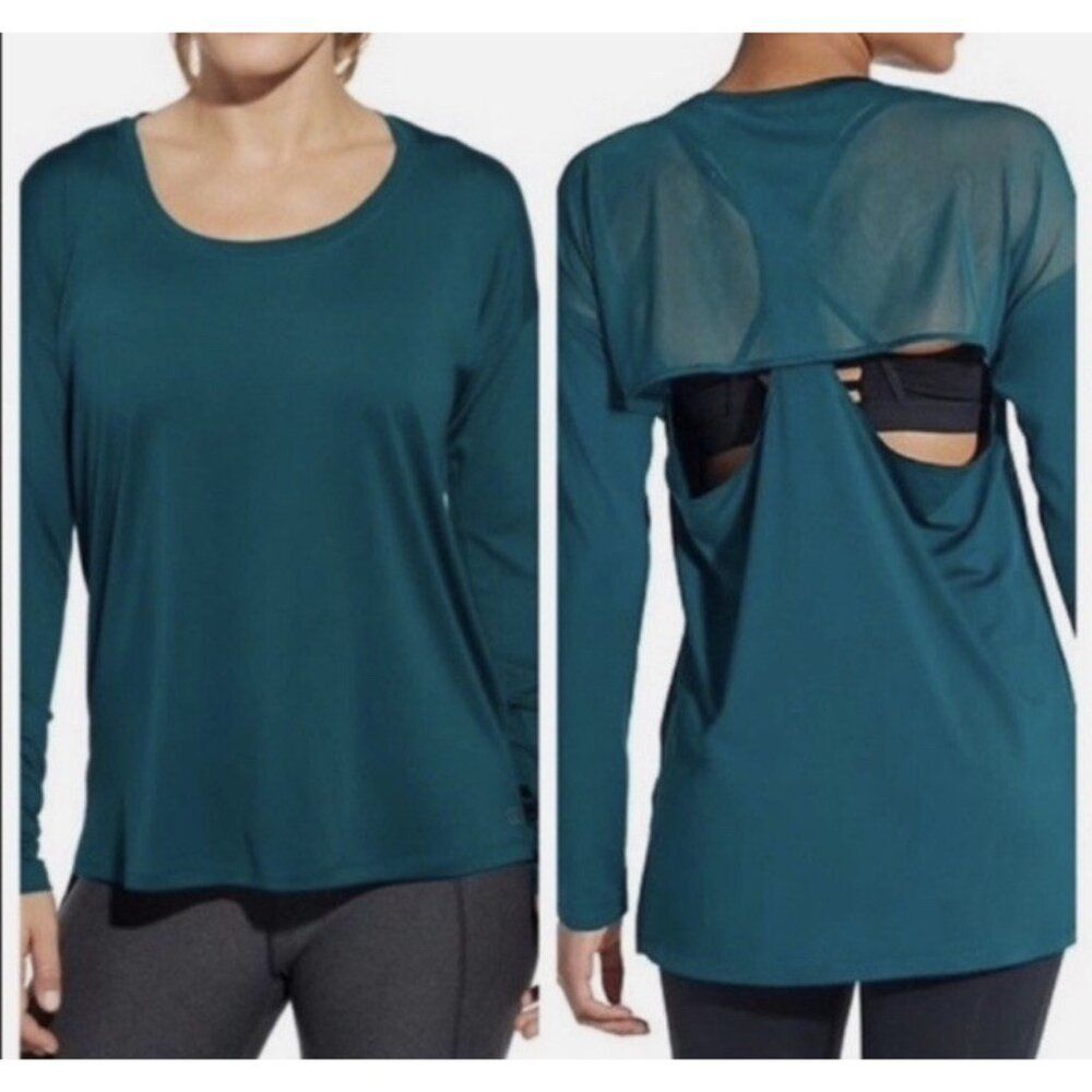 Calia by Carrie Underwood Woman Small Long Sleeve Athletic Top Open Mesh Back